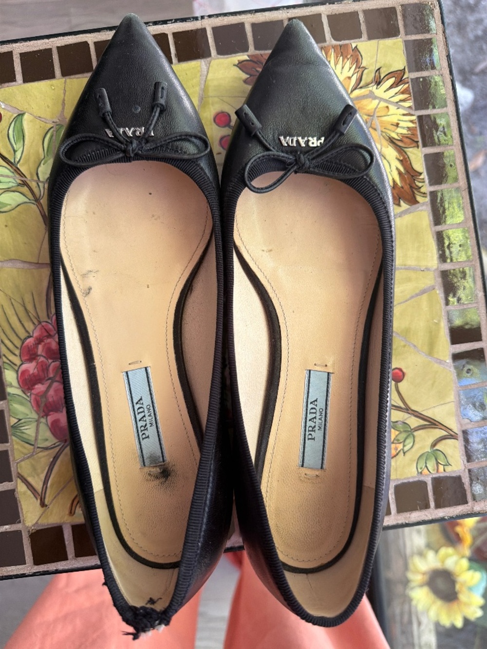 Prada Ballerina Flats Black Stylish